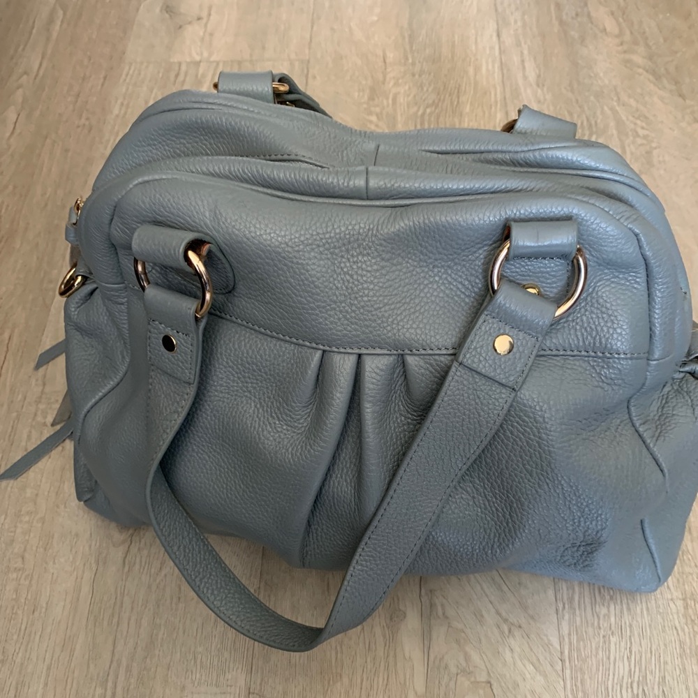 Joseph Charles soft gray leather purse